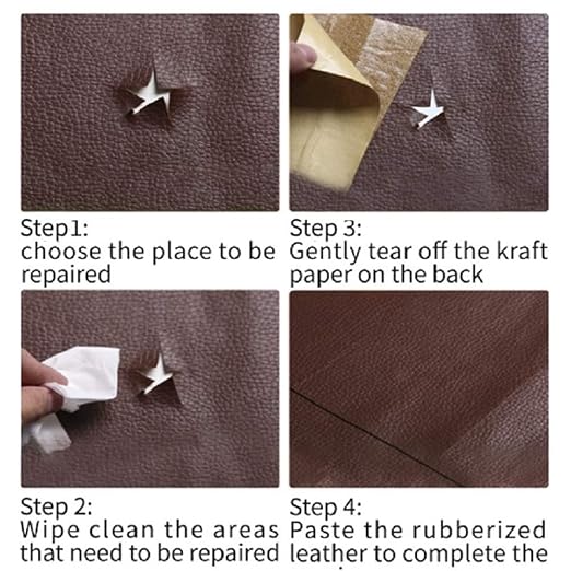 Leather Repair Tape kit Self Adhesive Patch Heavy Duty, Retro Claret 4x60 inch - Image 4