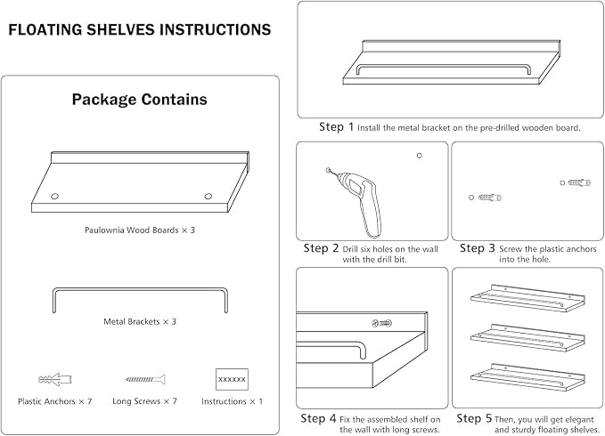 RYOFOBETTO Small Floating Shelf, 6X9 Inches Farmhouse Wall Shelves - Image 7