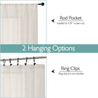 Chyhomenyc Semi Sheer Curtains 63 Inch Length 2 Panels - Image 4
