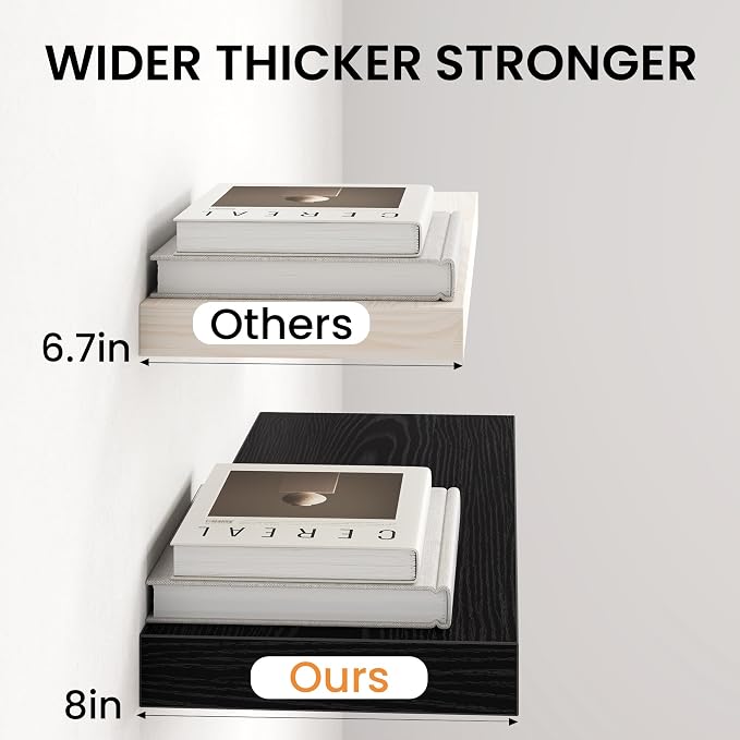 Fun Memories 67Inch Long Floating Shelves, 8 Inch Deep Shelves - Image 4