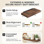Walnut Floating Shelves 55Inch Long, 12 Inch Deep Floating Shelves - Image 6