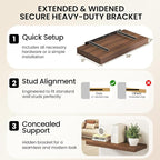 Fun Memories 72 Inch Floating Shelves, 12 Inch Deep Wall Shelf - Image 6