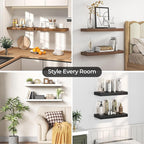 Fun Memories Floating Shelves for Wall, 36 Inch Long Set of 2 Rustic Wood Wall - Image 7