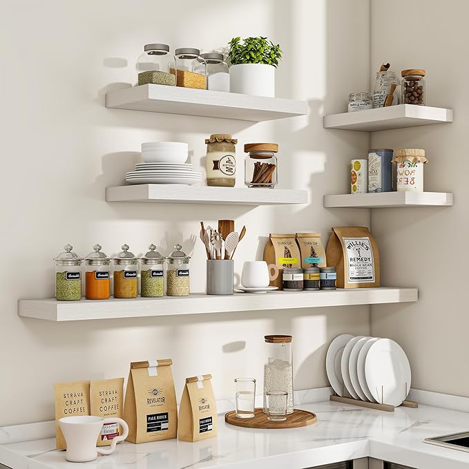 Acovy 24 Inch Floating Shelves, Wooden Shelves - Image 7