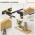 Fun Memories Floating Shelves for Wall, 32 Inch Set of 2 Rustic Wood Wall - Image 8