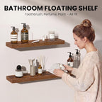 Fun Memories Floating Shelves for Wall, 72 Inch Long Set of 2 Rustic Wood Wall - Image 3