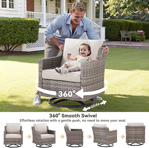 10 Piece Patio Furniture Set-High Back Outdoor Furniture Set Sectional Sofa - Image 2